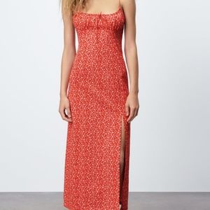 Zara red dress with slit
